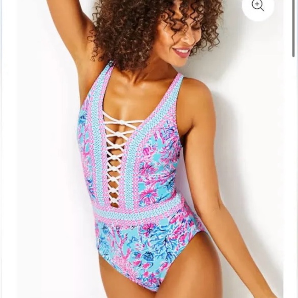 Lilly Pulitzer Caseylee Lattice One Piece Swimsuit